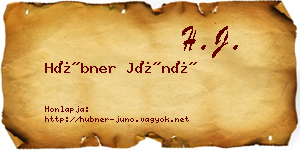 Hübner Júnó névjegykártya